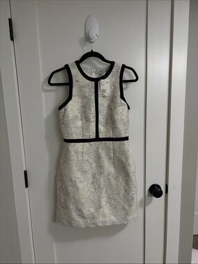 H&M Cream Mini Dress with Black Trim